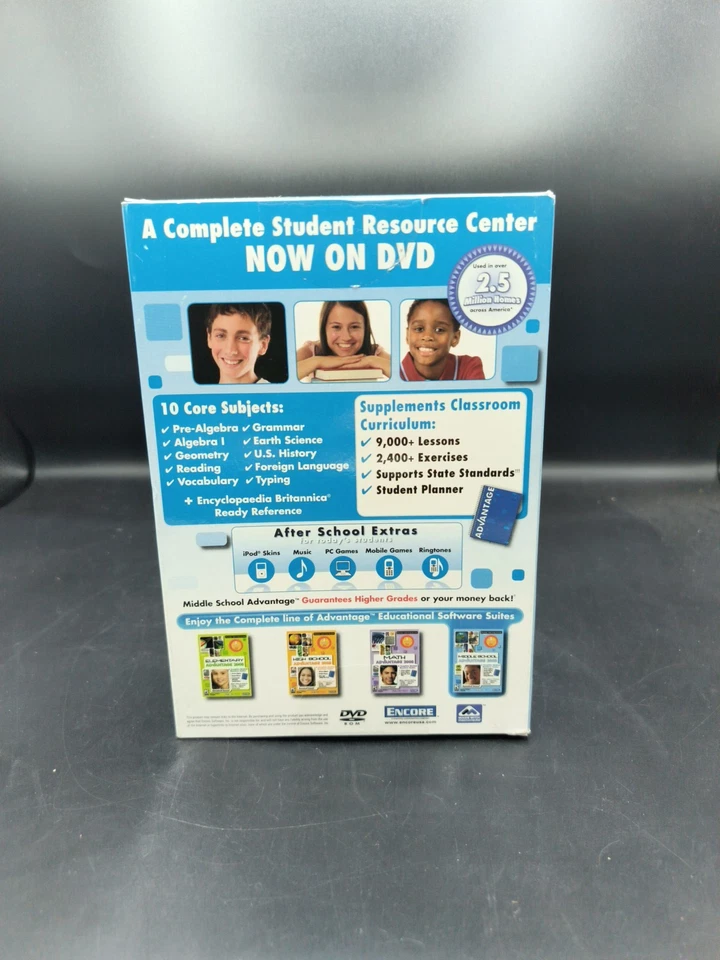 NEW Middle School Advantage 2008 PC Software DVD-ROM Gr 6-8 Education Homeschool - Image 2 of 2