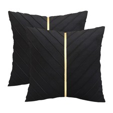 Velvet Throw Pillow Covers 18x18 Inch lbs 2 Pack lbs Gold Leather lbs Decorative