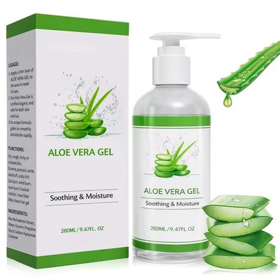100% Pure Aloe Vera Gel - 280ml Organic Aloe Vera Gel for Face, Natural, Soothin