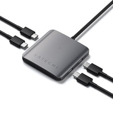 4-in-1 USB-C Hub, Aluminum Enclosure, Space Gray