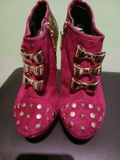 Babycham Women's  Geometric Suede Platform Shoes UK Size 4 (37)