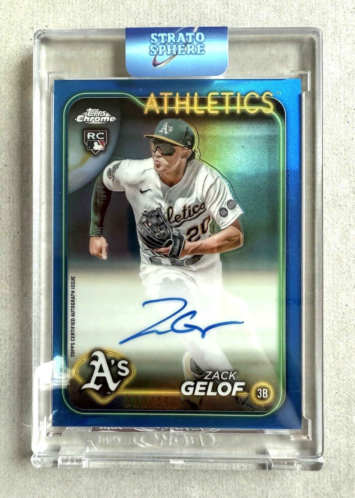 2024 Topps Chrome Baseball Blue Refractor Rookie Auto Zack Gelof RC /150 RA-ZG