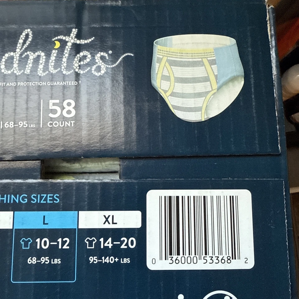 Ropa interior para mojar la cama nocturna Goodnites para niños - L- 58 unidades Foto 4 de 4