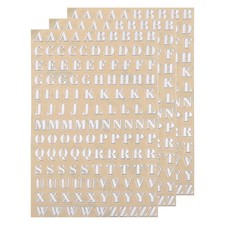 3 Sheets 4.5mm/0.18 Inch Mini Letter Stickers Uppercase A-Z Sticker Silver
