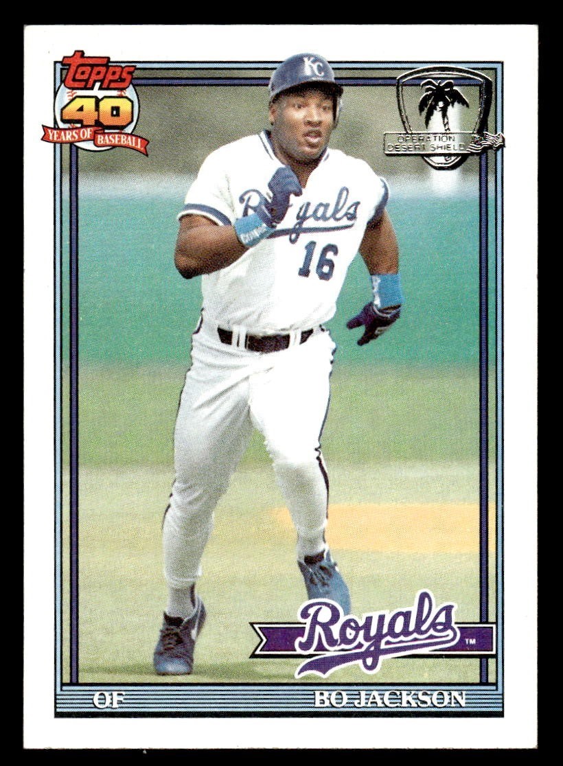 1991 Topps Desert Shield Baseball #600 Bo Jackson NM *f1