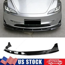 Highland Performance Style Gloss Black Front Lip Spoiler For 2024+ Tesla Model 3