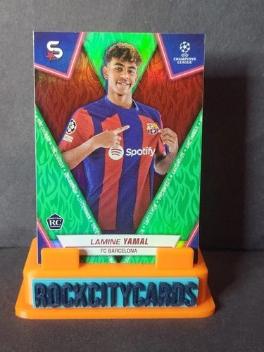 Lamine Yamal 2023-24 Topps Superstars Rookie UEFA Soccer RC Rare Green SP #48