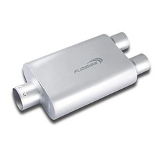 Universal Mufflers Performance Automotive Exhaust 3" in - 2.5" dual out Silver