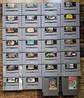 Lot Of 28 NES  SNES Nintendo Video Game Cartridges Bubble Bobble KING OF DRAGONS