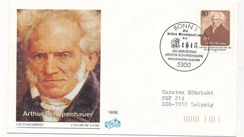 D150191 Famous People Arthur Schopenhauer FDC Germany