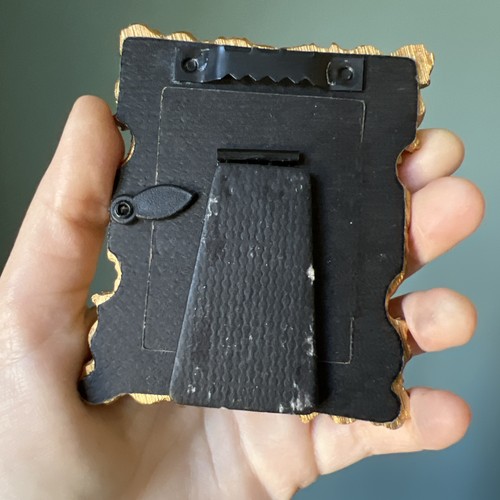 Schwarze Katze, Kätzchen, süß, lustiges Original Miniaturgemälde, klein, Mini - Bild 5 von 5