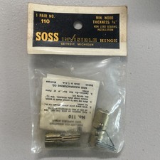 NOS Vintage SOSS no. 110 Invisible Hinge 1-Pair Made in USA