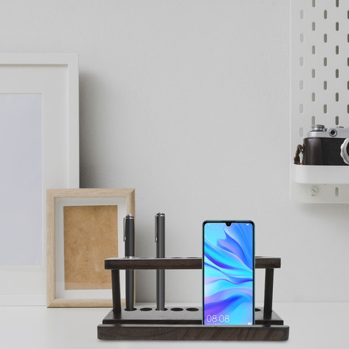 Desk Pen Holder Pencil Organizer Pen Organizer Solid Wood Desktop Pen Holder - 第 4/12 張圖片