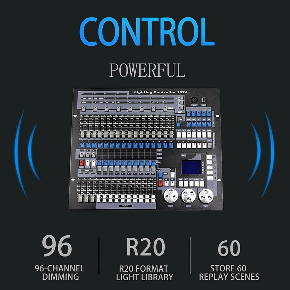 DMX Controller 1024 / 192 CH DMX Console per discoteca illuminazione palcoscenico spettacoli di luci - Immagine 3 di 4