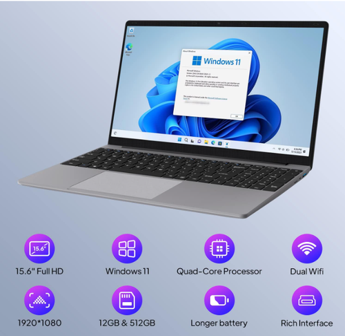 Laptop: Endless Power and Storage 12GB RAM, 512GB SSD, Expandable to 1TB, with 1 - Picture 5 of 7