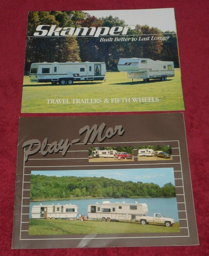 Pair of 1980s Travel Trailer Camper Brochures Play-Mor & Skamper Customer Letter