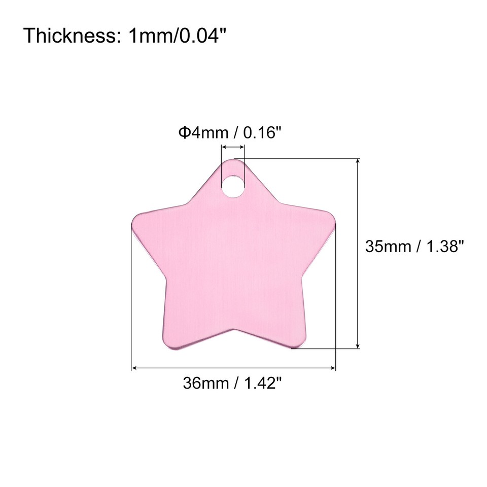 Metal Five Stars Tags Stamping for Pet Dog ID Tags 15 Pcs(Pink) eBay