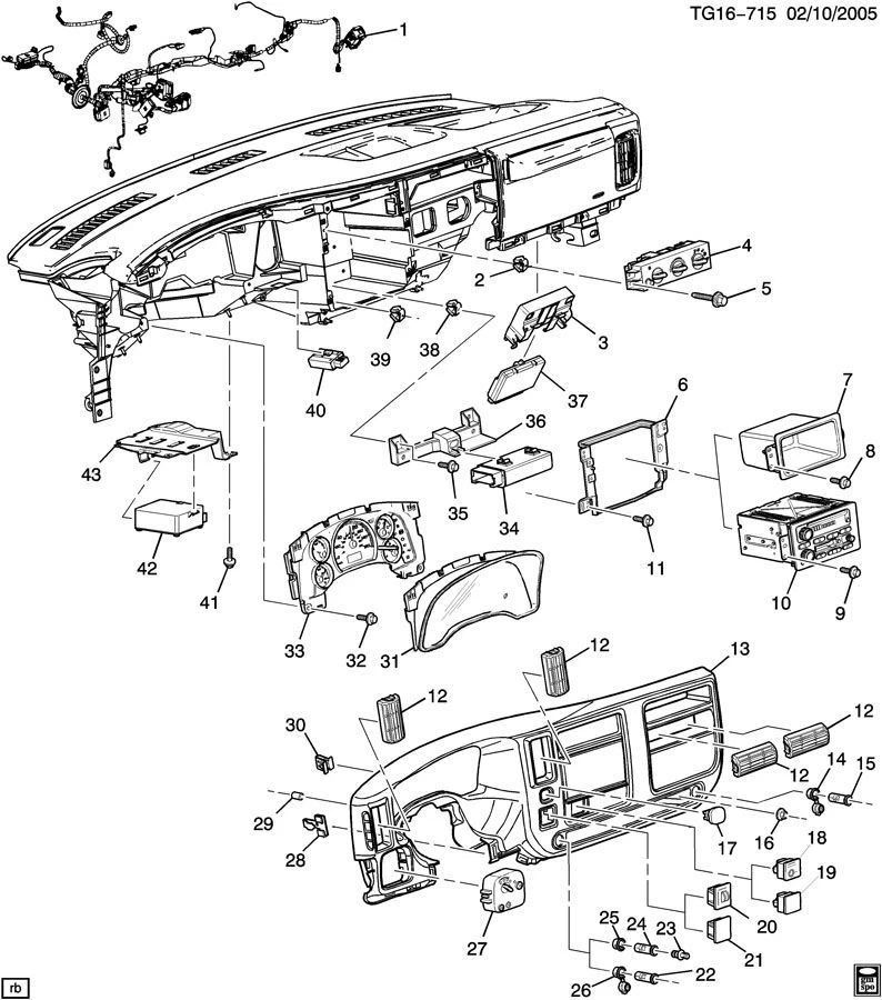 Chevy Silverado GMC Sierra Truck 2003-2009 Topkick Cluster alarma de advertencia 15069408 Foto 4 de 4