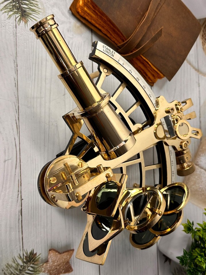Brass Sextant Vintage Antique Style Navigation Tool Working 9'' Nautical marine