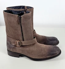 NWOB - Kenneth Cole PRETTY PICTURE Distressed Suede Leather Brown Boots Sz 12M