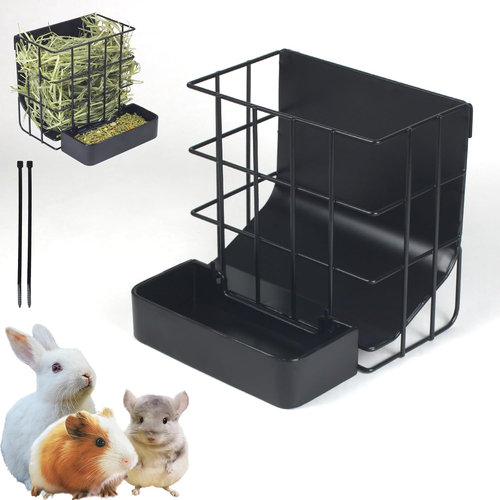 Rabbit Hay Feeder Guinea Pig Hay Feeder with Hook Heavy-Duty Metal Frame - Picture 12 of 12