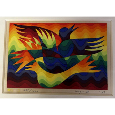 Ay-O シルクスクリーン 鳥 609/1000 AY-O Silkscreen print, limited to 1000 copies, No. 265, 1982 | eBay
