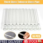 10pcs Thick Glass Tobacco Glass Pipes Reusable One Hitter Smoking Tube Pipe Us