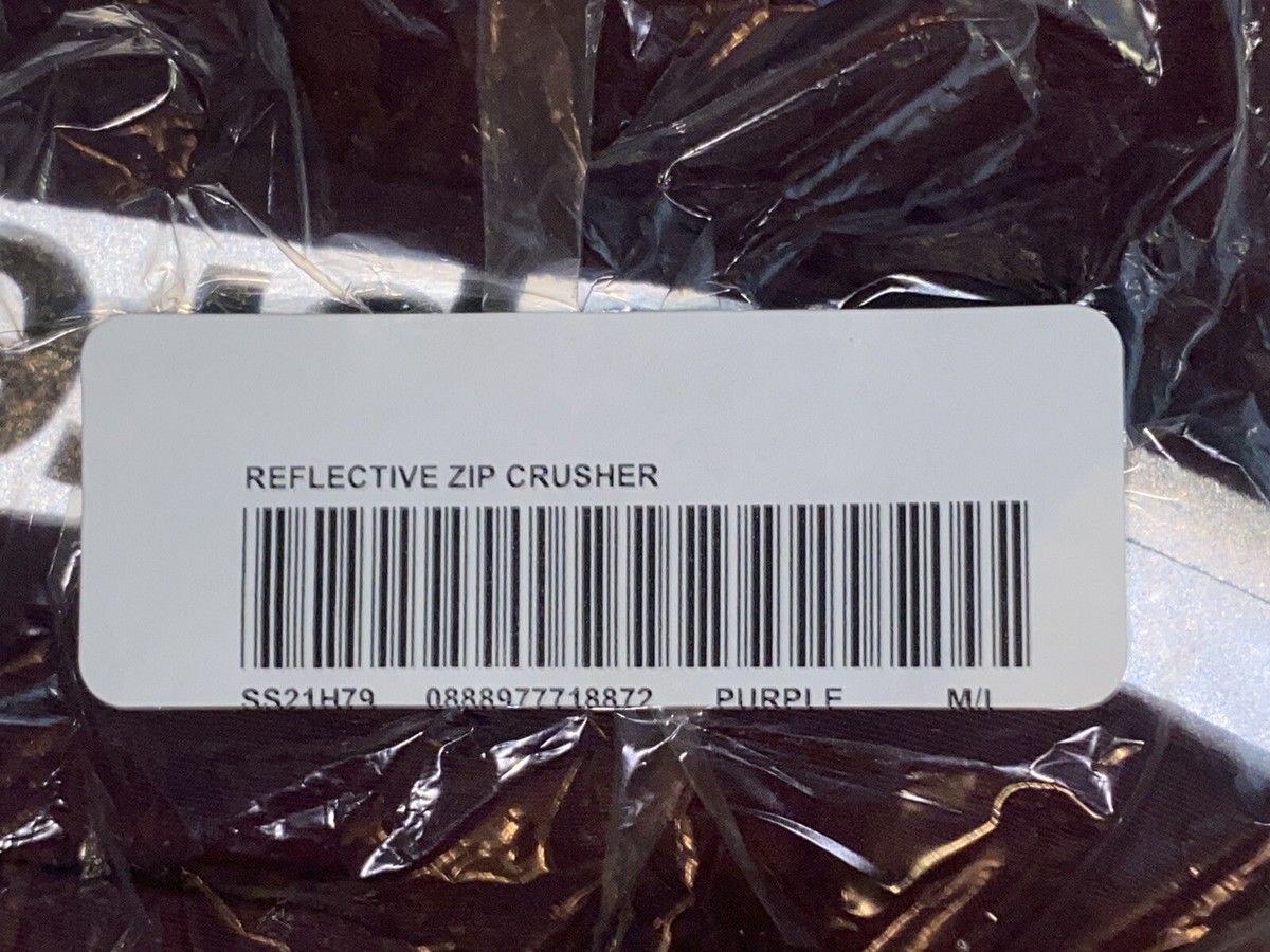 SUPREME REFLECTIVE ZIP CRUSHER PURPLE SIZE M/L SS21 WEEK 12 SUPREME REFLECTIVE ZIP CRUSHER PURPLE SIZE M/L SS21 WEEK 12