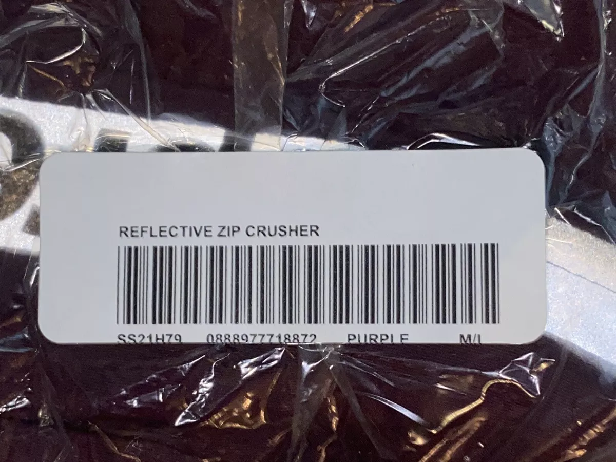 SUPREME REFLECTIVE ZIP CRUSHER PURPLE SIZE M/L SS21 WEEK 12 NEW