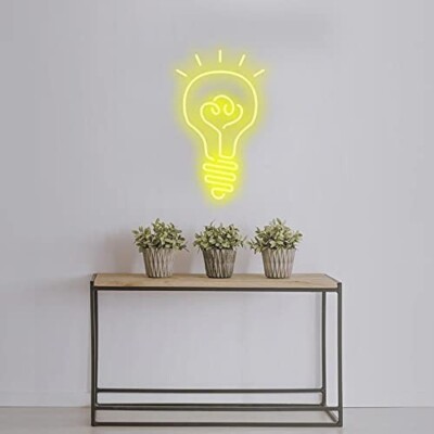 32''x19.3'' Bulb Yellow Flex LED Neon Sign Night Light Party Gift Bar Garage Décor