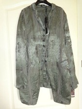 Rundholz Jacke NEU Seide Leinen L
