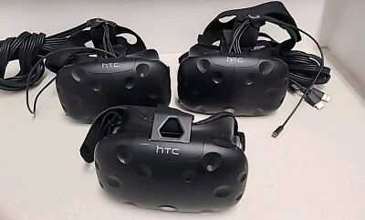 Lot of 3 HTC Vive Virtual Reality Headsets - Headsets ONLY(Untested)