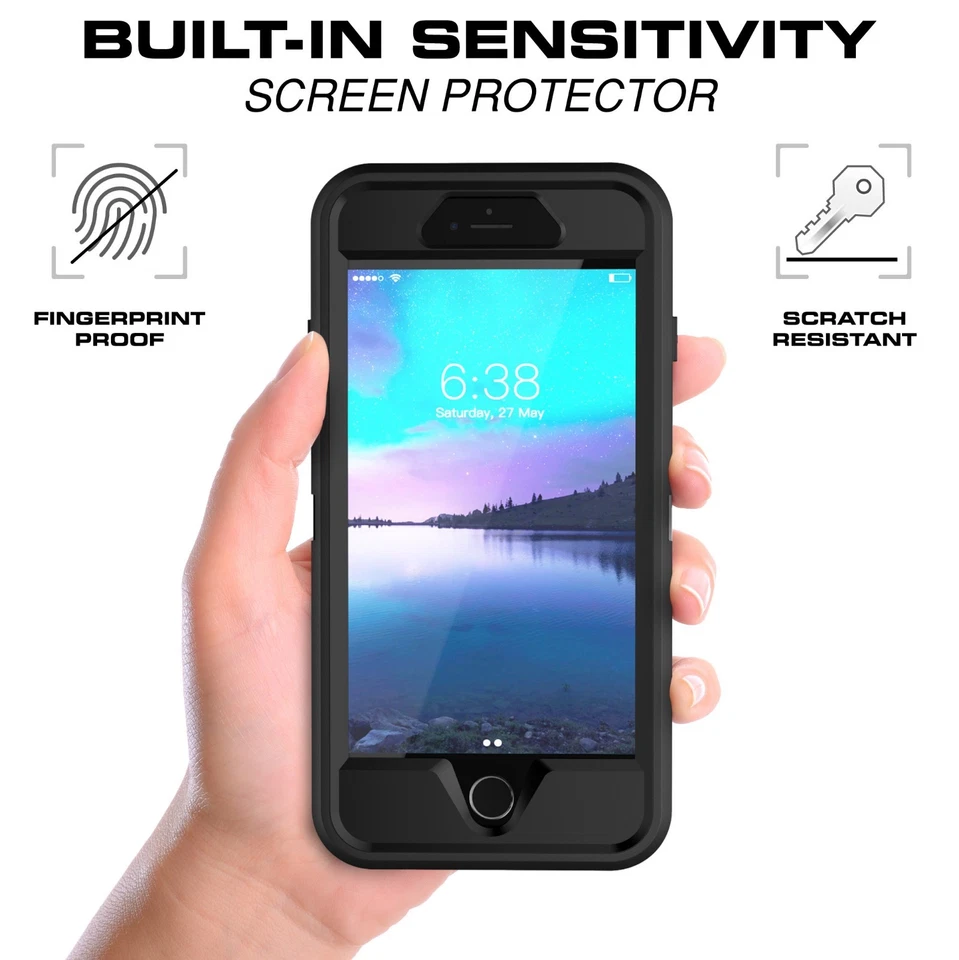 For iPhone 6 6s 7 8 Plus Case w/ Screen Protector Series Fits Defender Belt Clip - Image 3 of 4