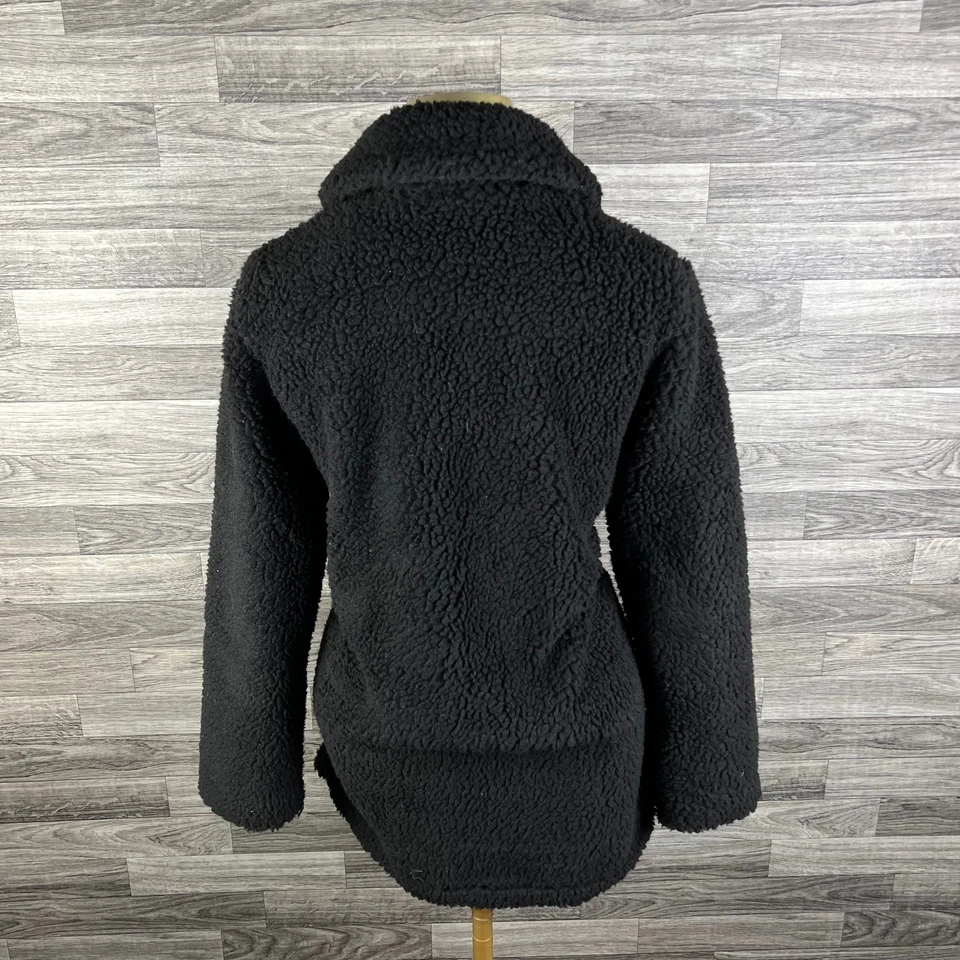 Abrigo informal negro manga larga de piel sintética DIVIDED by H&M para mujer talla XS Foto 3 de 4