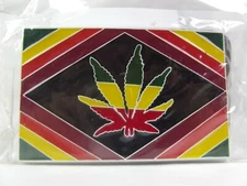 New Belt Buckle Marijuana Rasta Colors Zink Alloy MJ Pot Weed Mary Jane Cannabis