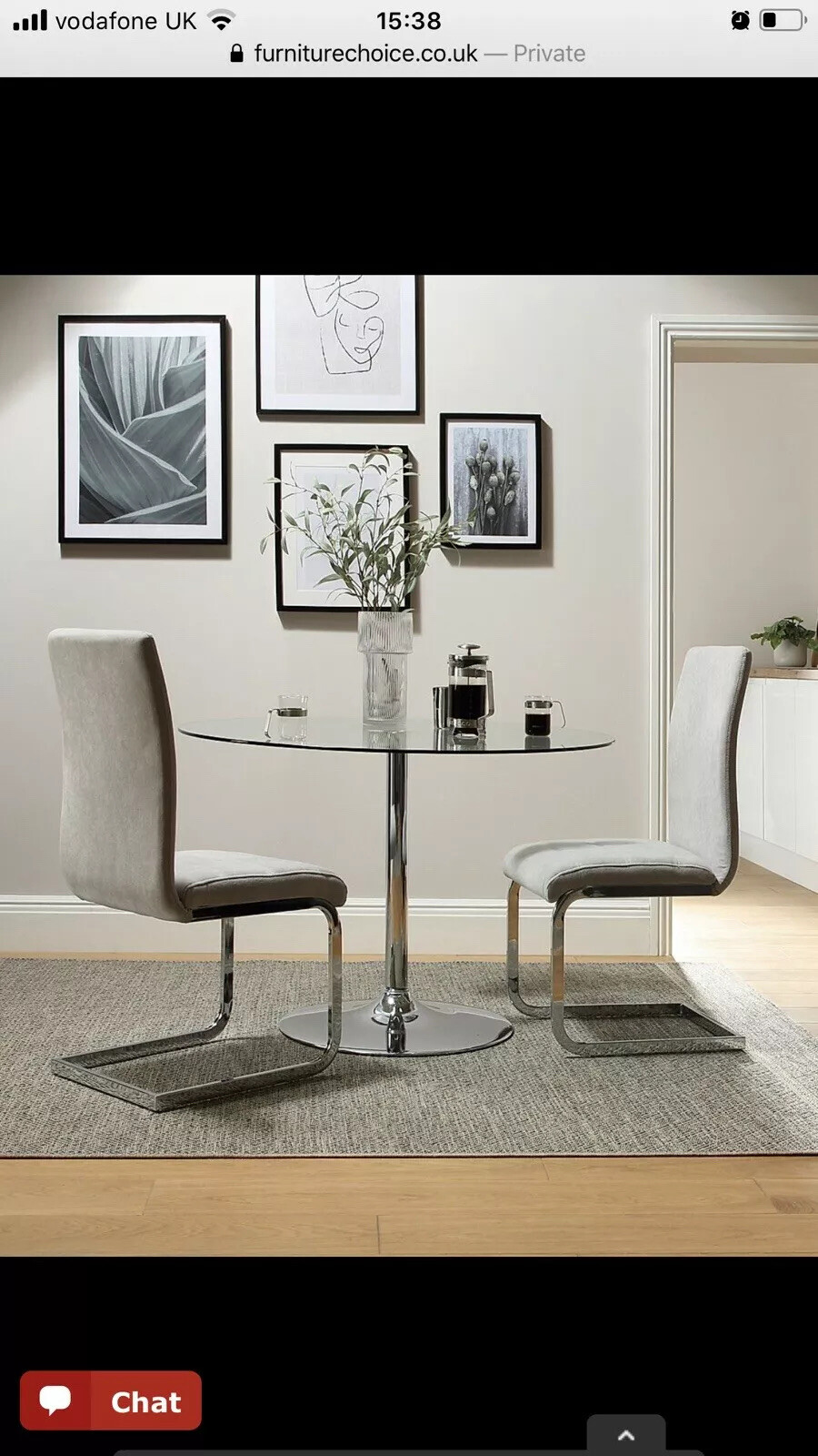 Perth Grey Dining Room Chairs X2 eBay