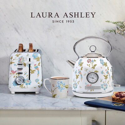 Laura Ashley Toaster und Wasserkocher Set von VQ (Elveden Weiß, Elektrischer
