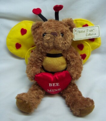 Jerry Elsner ''BEE MINE'' TEDDY BEAR AS BEE HEART 9'' Bean Bag STUFFED ANIMAL TOY
