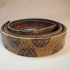 Snake Skin And Leather Belt No Buckle