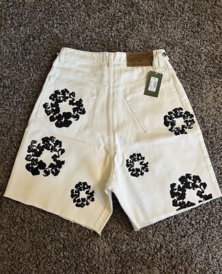 パンツ Denim Tears / Cotton Wreath Shorts Denim Tears Jean Shorts 'The Cotton Wreath' White SS24 Small