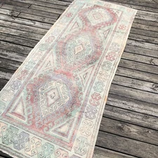4x9 Turkish Avanos Runner Rug | Hand Knotted Vintage Runner Rug | Ethnic Runner