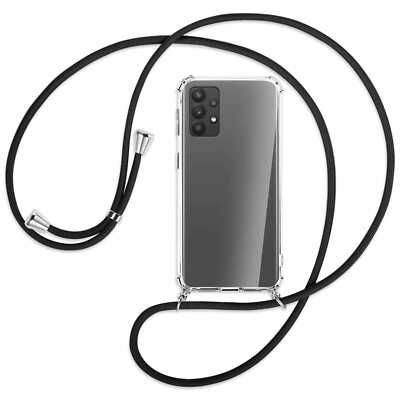 Handykette für Samsung Galaxy A32 4G (A325, 6.4'') schwarz Hülle mit Band Kordel