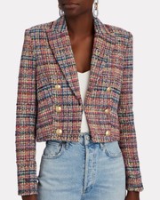 L'agence Women's Inez Cropped Bouclé-tweed Blazer Size 0