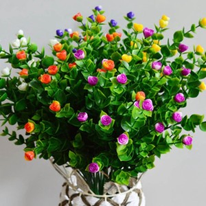 Détails Sur Fleur Artificielle Plastique Extérieur Faux Plantes Jardin Rose Bouquet Nouvea
