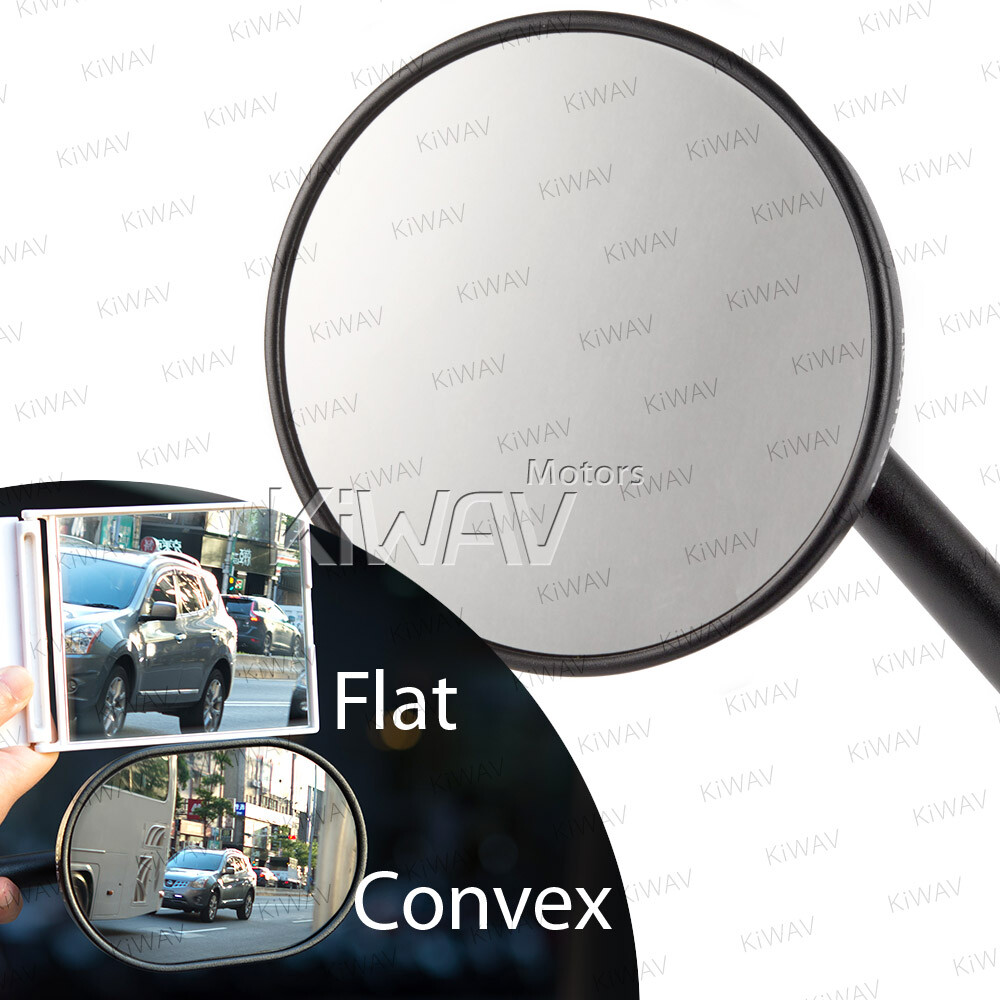 Fairing mirrors black Retro round convex black base fits Kawasaki