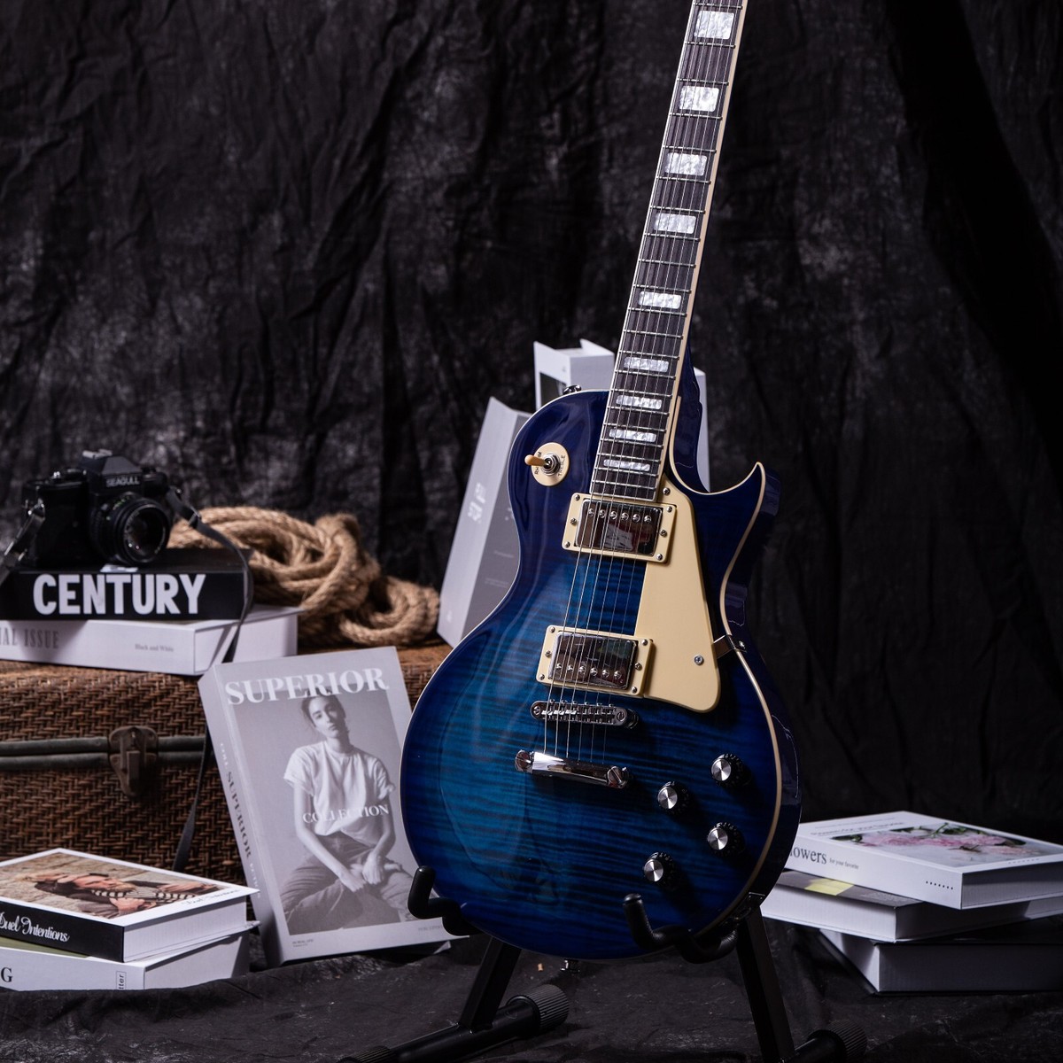 Grote LP Electric Guitar: Solid Mahogany Body LPYS-006(Blue