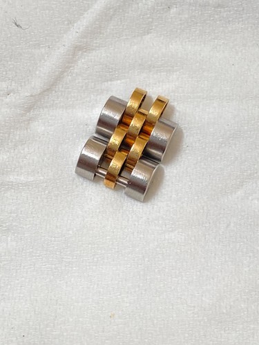 2 Genuine Rolex 10mm Steel & Gold Jubilee Links for Lady-Datejust Bracelet
