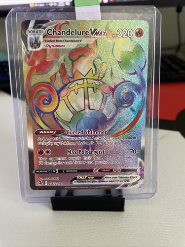 Pokemon Chandelure VMAX 265/264 Fusion Strike Rainbow Secret Rare - Pack Fresh