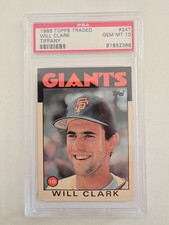 1986 TOPPS TRADED TIFFANY #24T WILL CLARK PSA 10