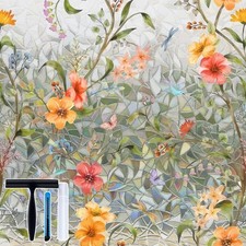 Volcanics Stained Glass Window Film Rainbow Privacy Cling 17.5x78.7"